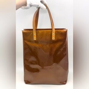 Authentic Louis Vuitton Monogram Vernis Reed MM Tote Bag M91143